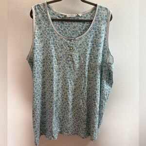 Basic Editions Short Blue Floral Nightie 3X